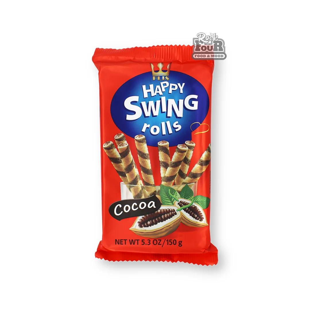 Վաֆլե գլանակներ «Flis Happy Swing rolls» կակաոյի միջուկով 150գ